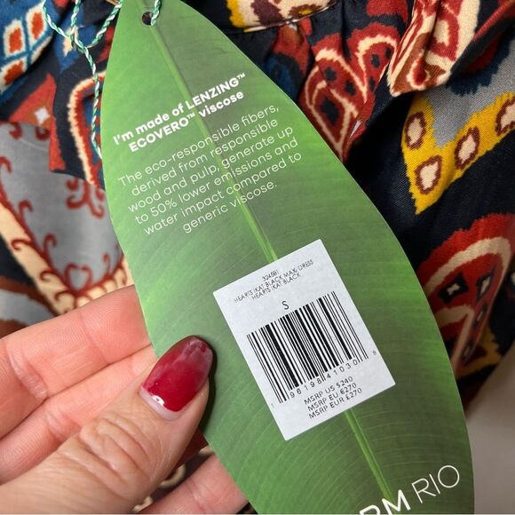 FARM Rio Hearts Ikat Black Maxi Dress S - Picture 6 of 11